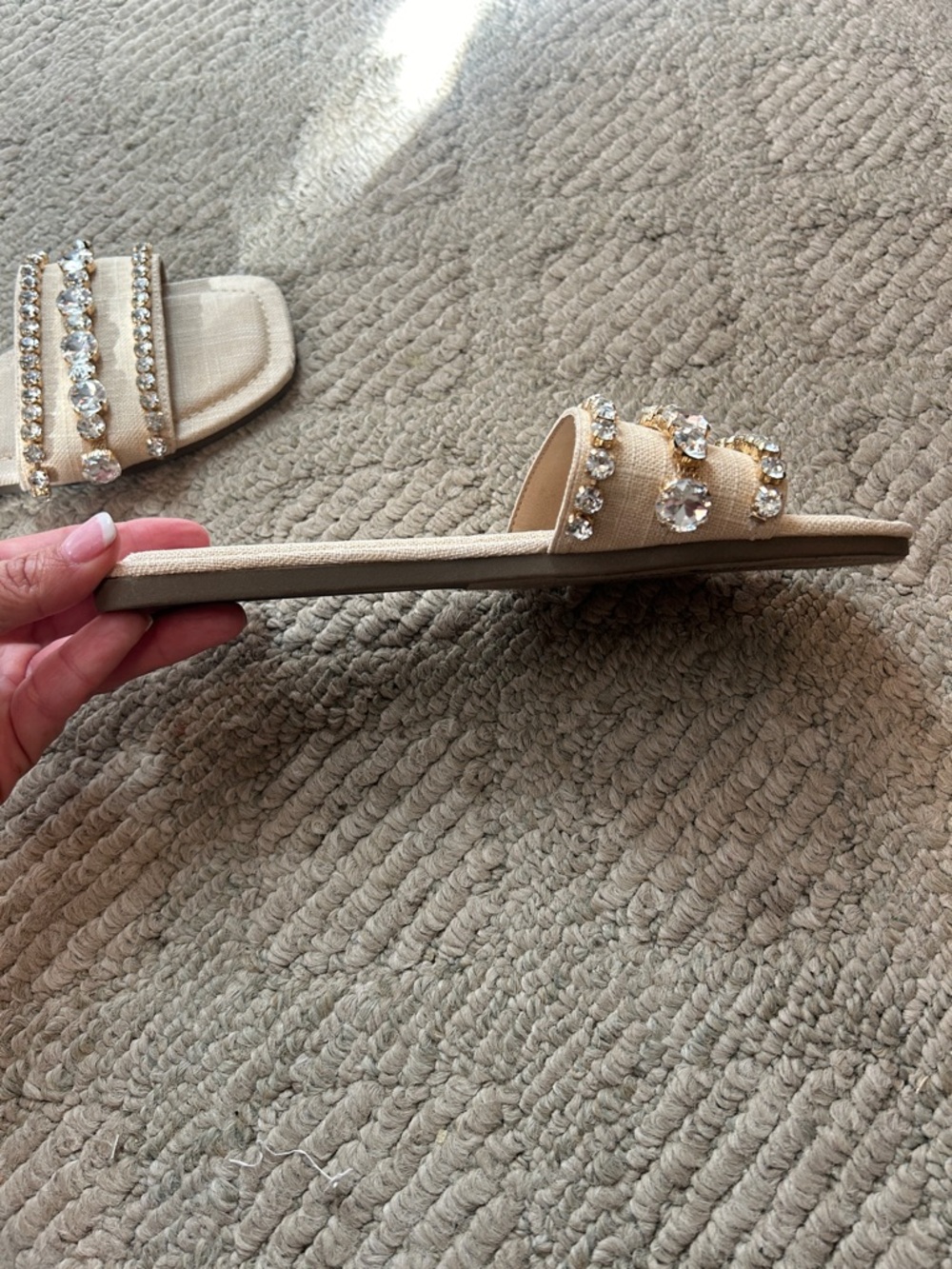 Madden Girl Beaded Slide Sandals in Natural Multi - Picture 10 of 14
